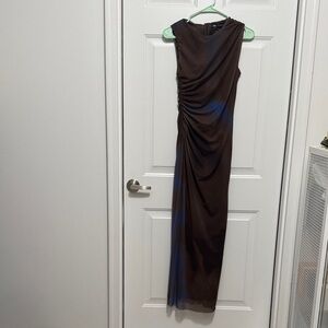 Zara Elegant Brown Maxi Dress